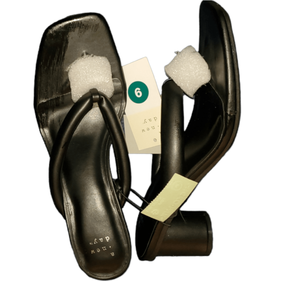 A New Day-Black Block Heel Sandals|New - My Lil' Secret Boutique