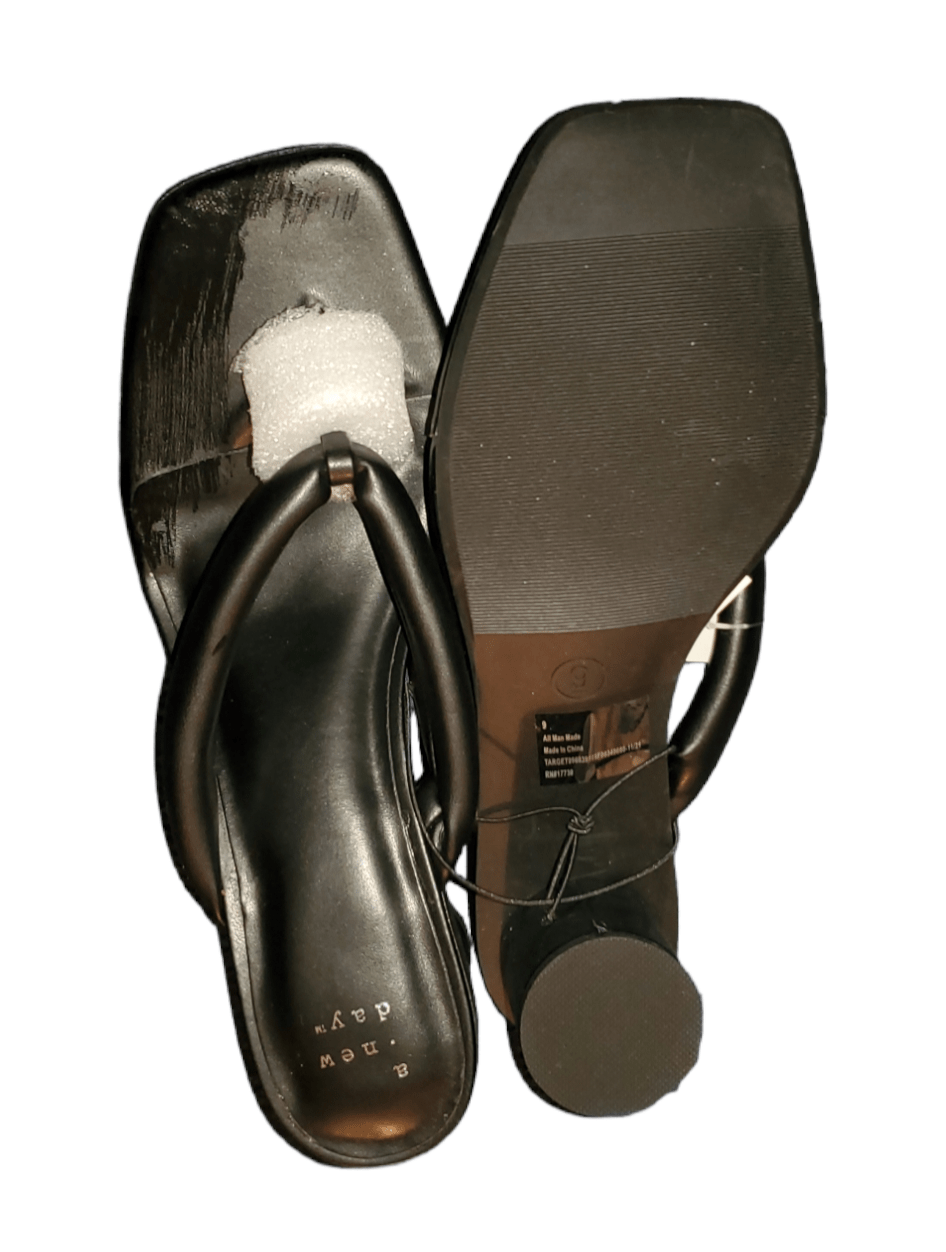 A New Day-Black Block Heel Sandals|New - My Lil' Secret Boutique