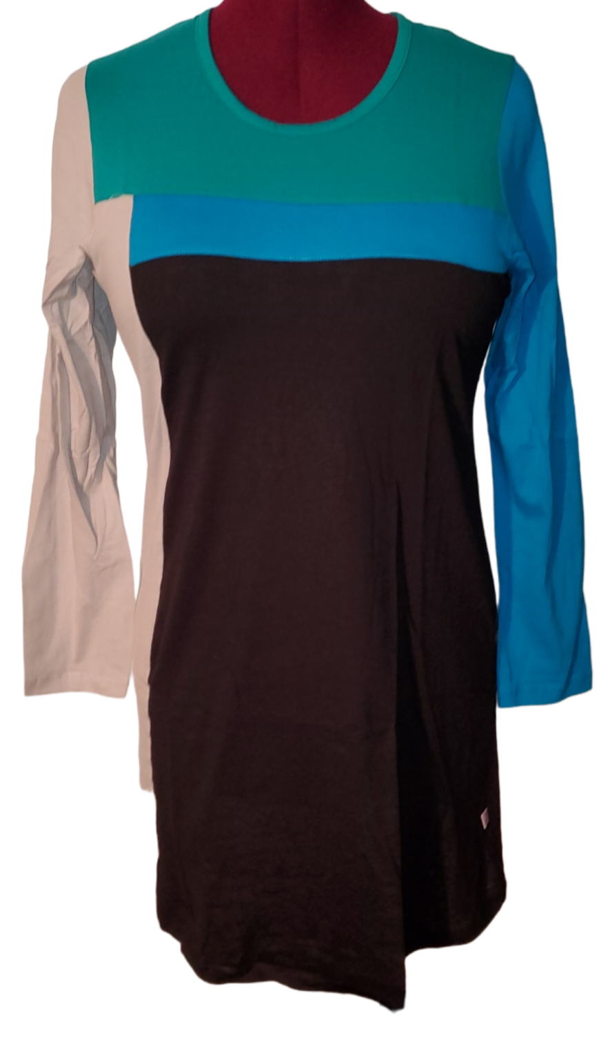 Long Shirt Black Colour Block|New