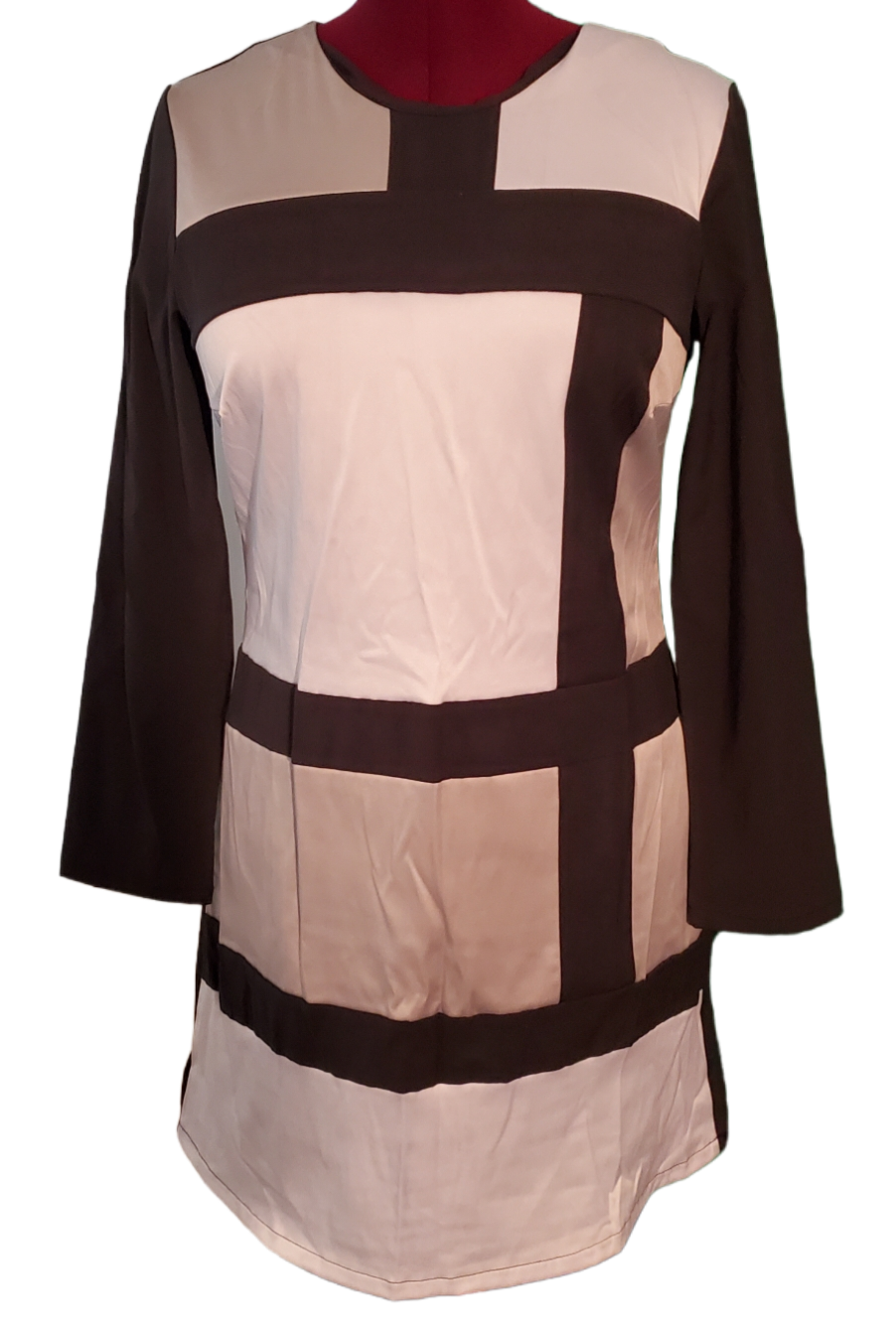 Long Shirt, Black, Colour block Silver|New