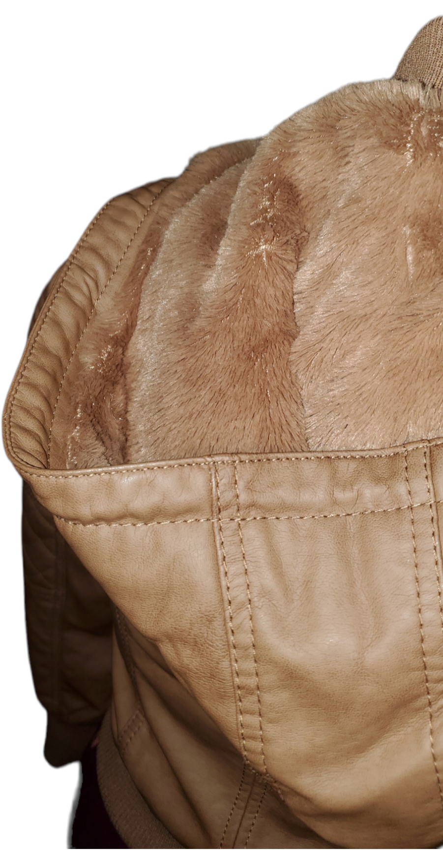 Fashion Nova Faux Brown Leather Jacket|New