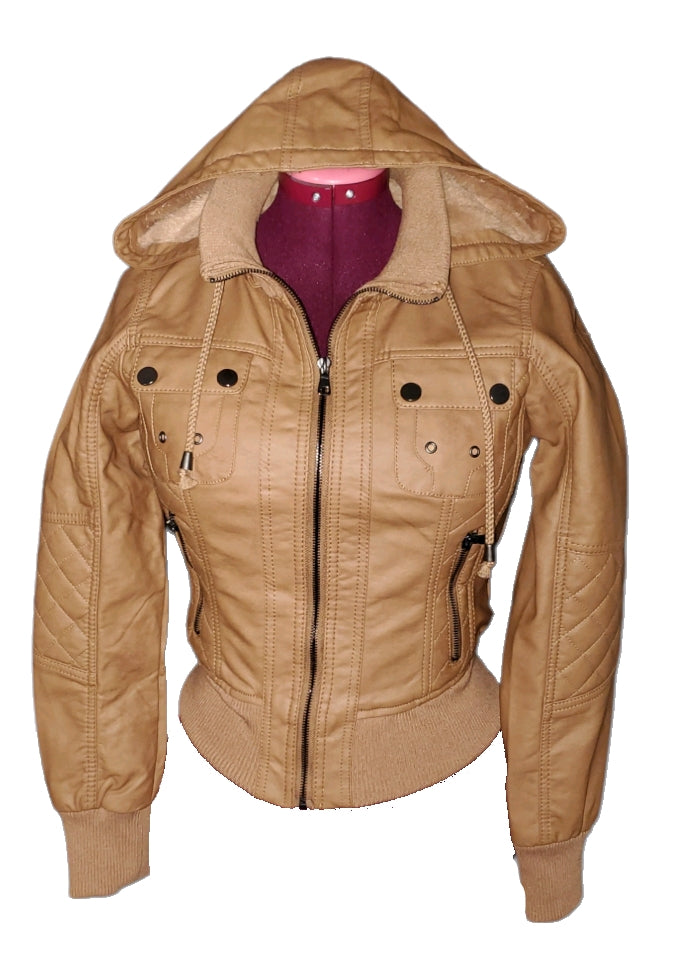 Fashion Nova Faux Brown Leather Jacket|New