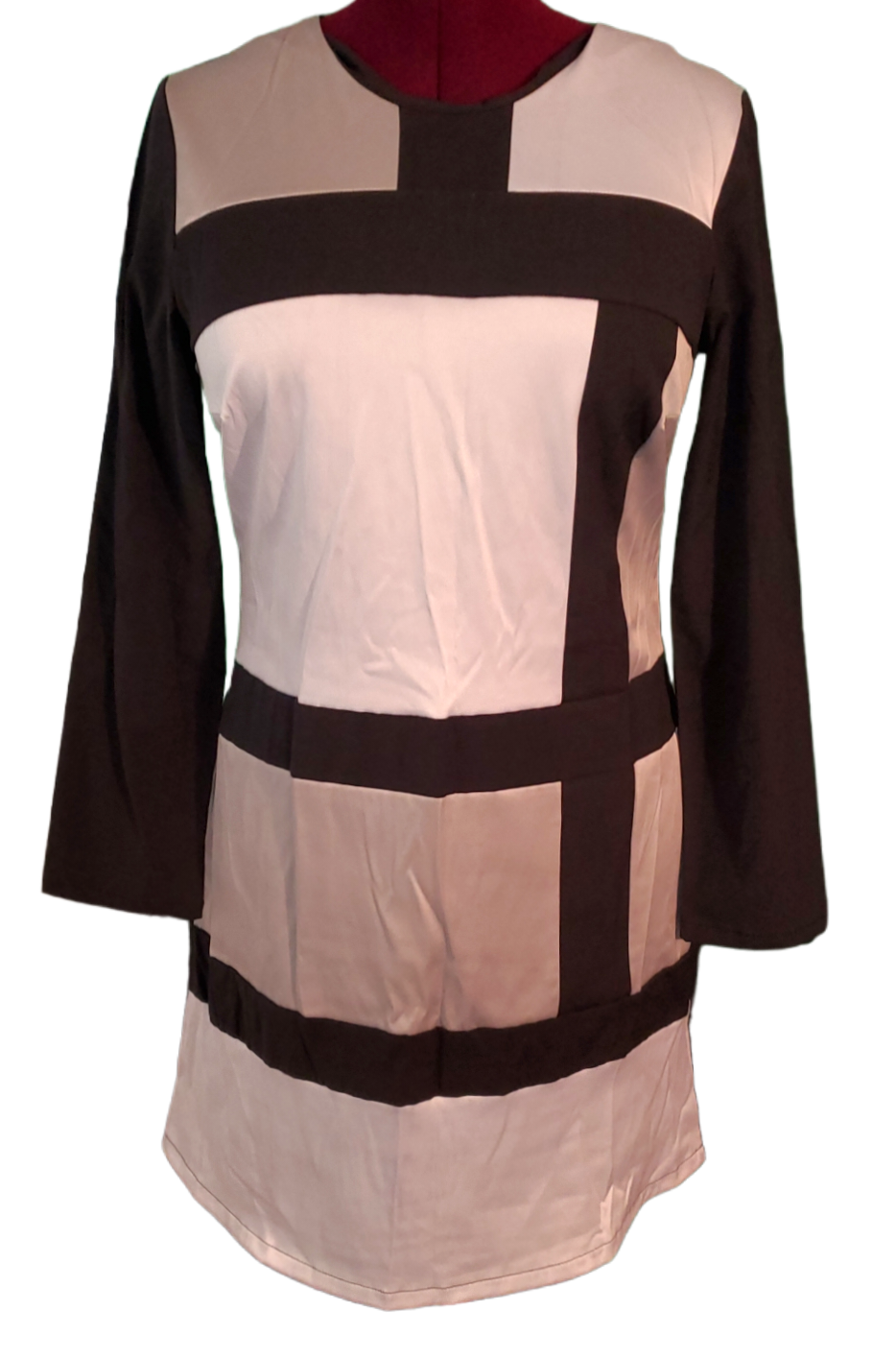 Long Shirt, Black, Colour block Silver|New