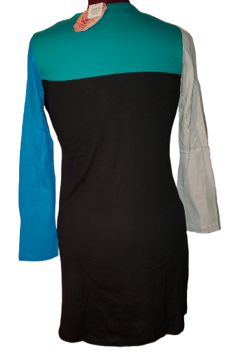 Long Shirt Black Colour Block|New