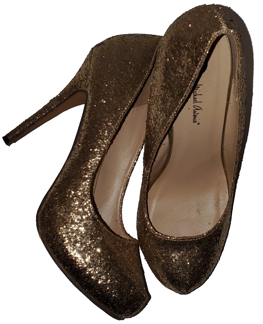 Michael Antonio Gold Glitter Pumps|Like New!
