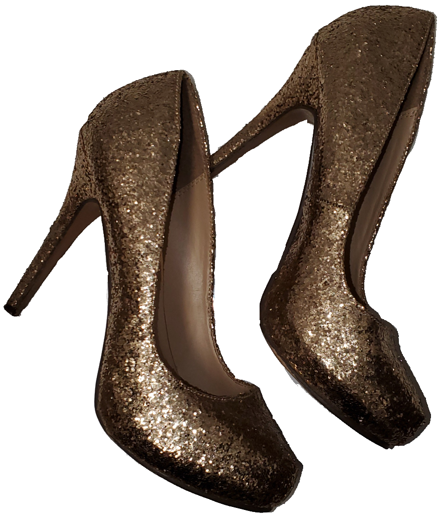 Michael Antonio Gold Glitter Pumps|Like New!