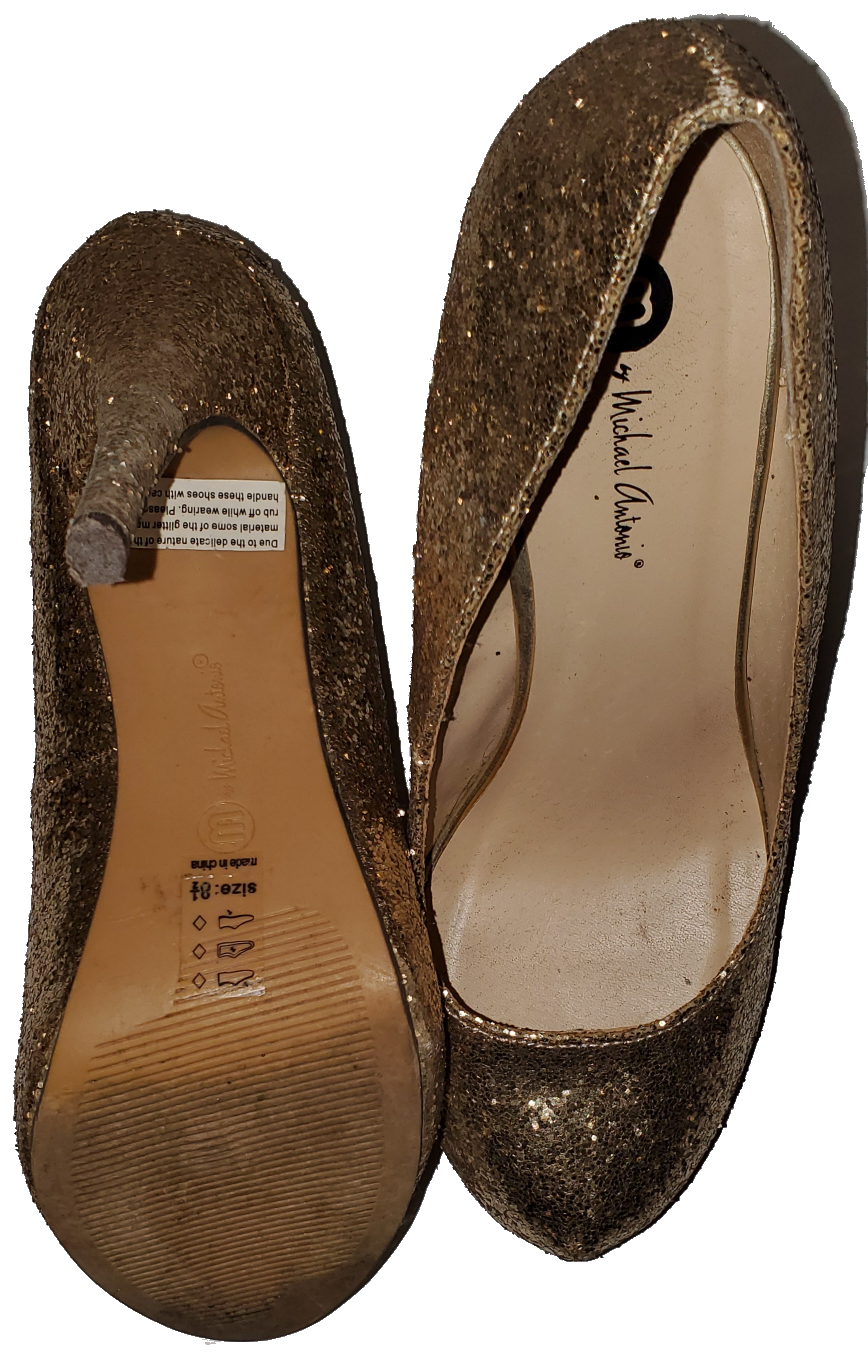 Michael Antonio Gold Glitter Pumps|Like New!