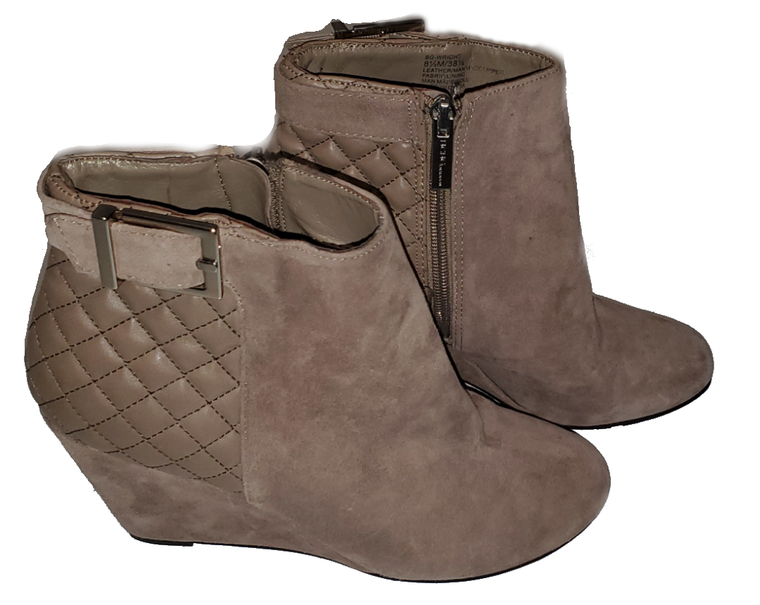 BCBG Taupe Wedge Boots|Used