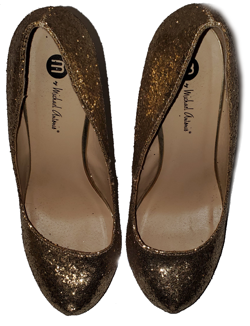 Michael Antonio Gold Glitter Pumps|Like New!