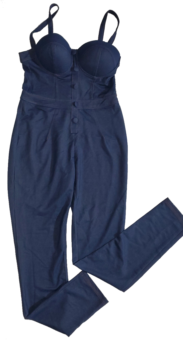 Fashion Nova Light Jean Jumpsuit
