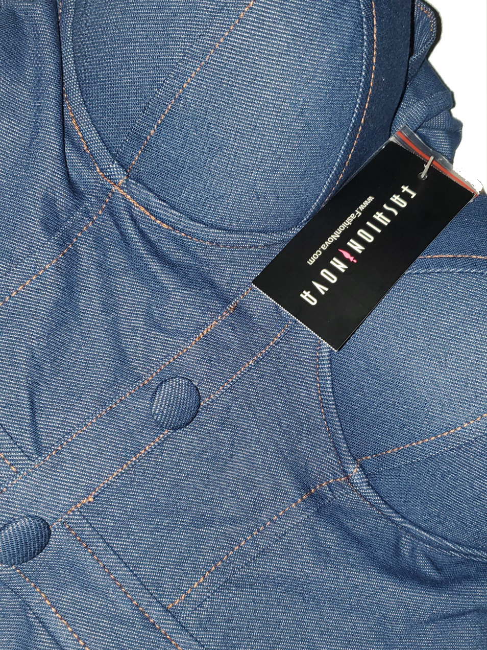 Fashion Nova Light Jean Jumpsuit
