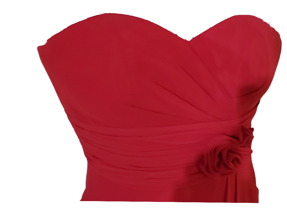 BILL LEVKOFF Deep Red Formal Strapless Gown|Used