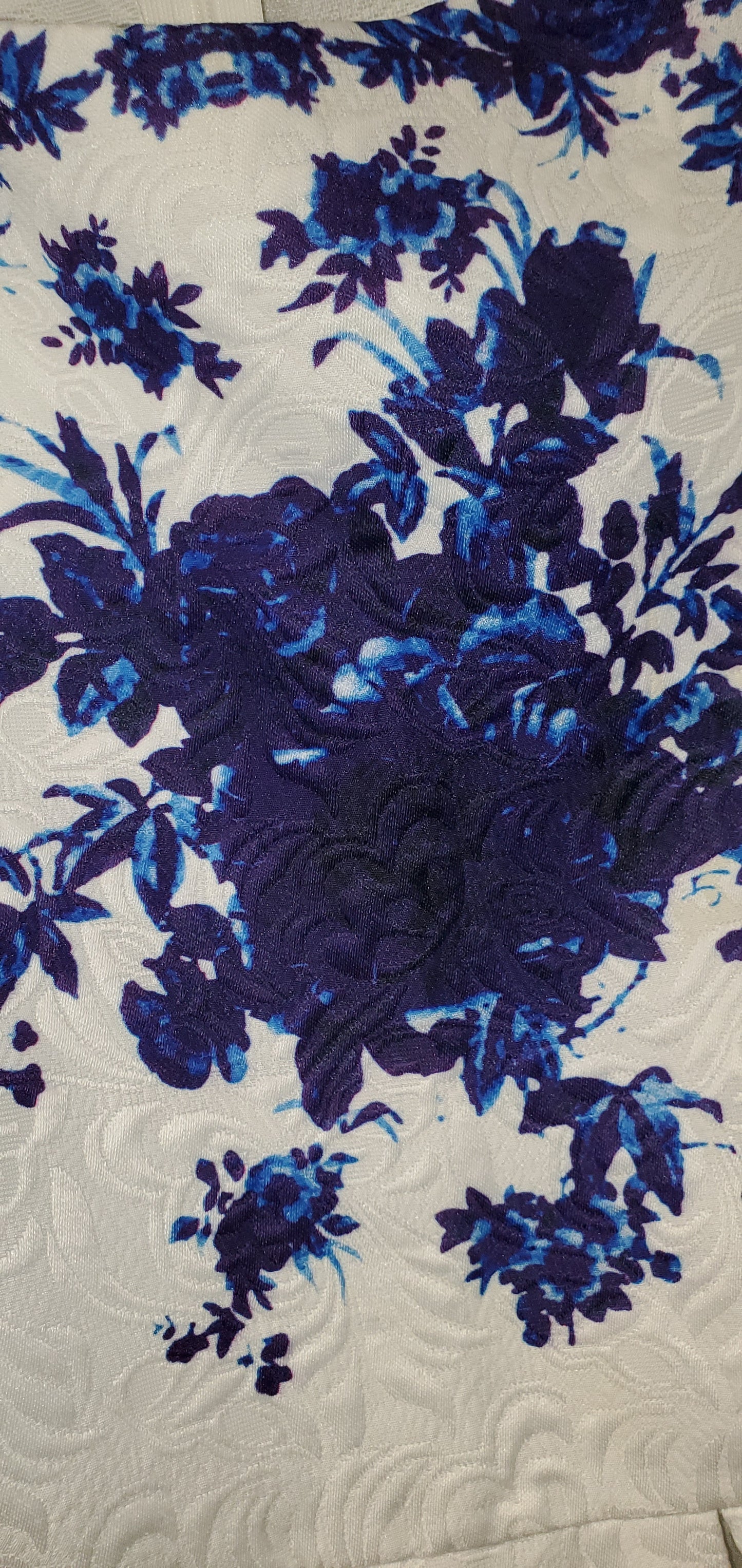 Blue Flowers White Babydoll Style dress|Used