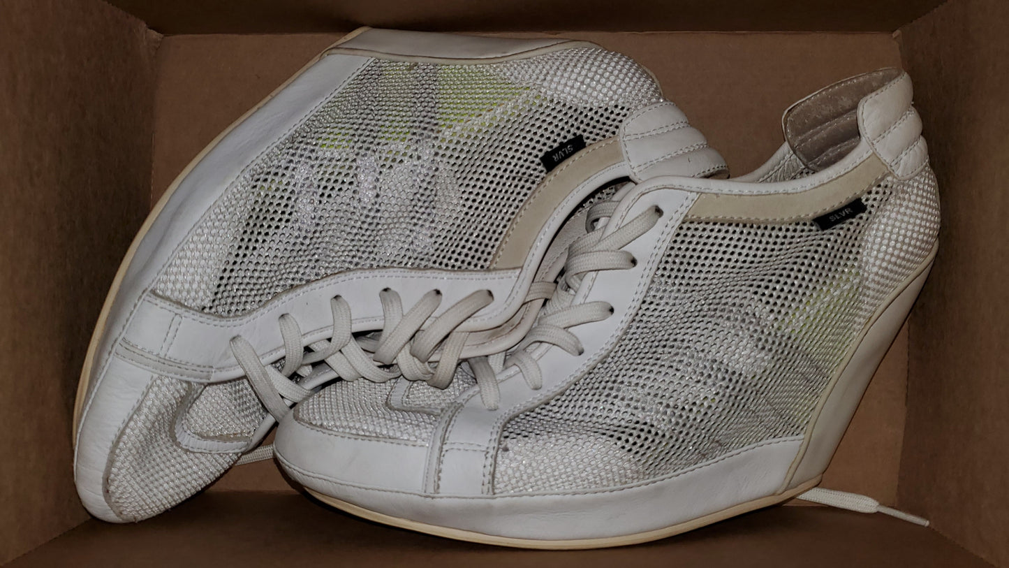 Womens Adidas Silvr White Wedge|Used