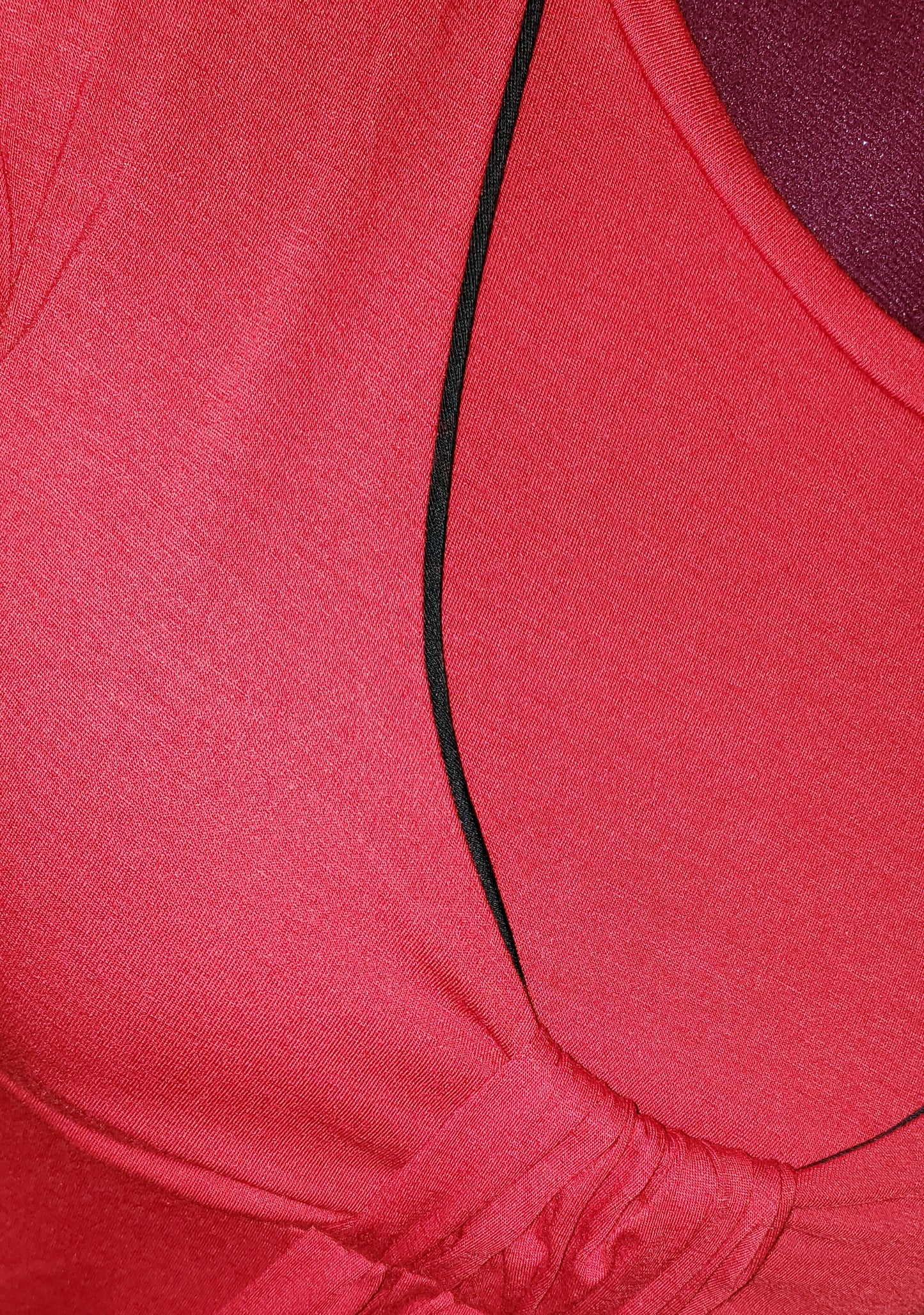 Red Layered Front Long Sweater Dress