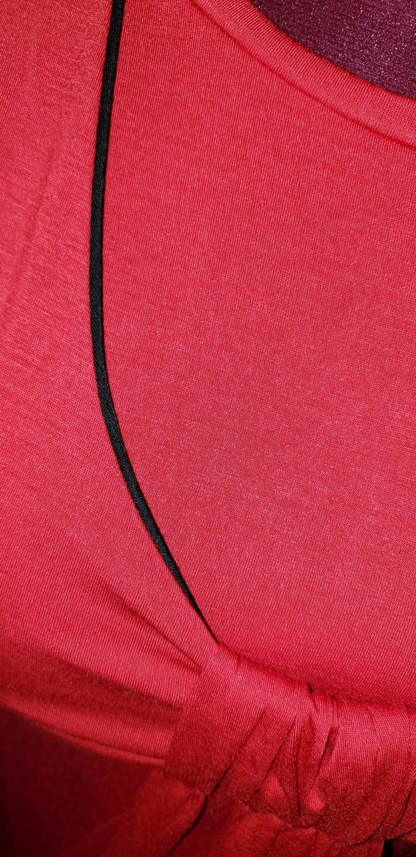 Red Layered Front Long Sweater Dress