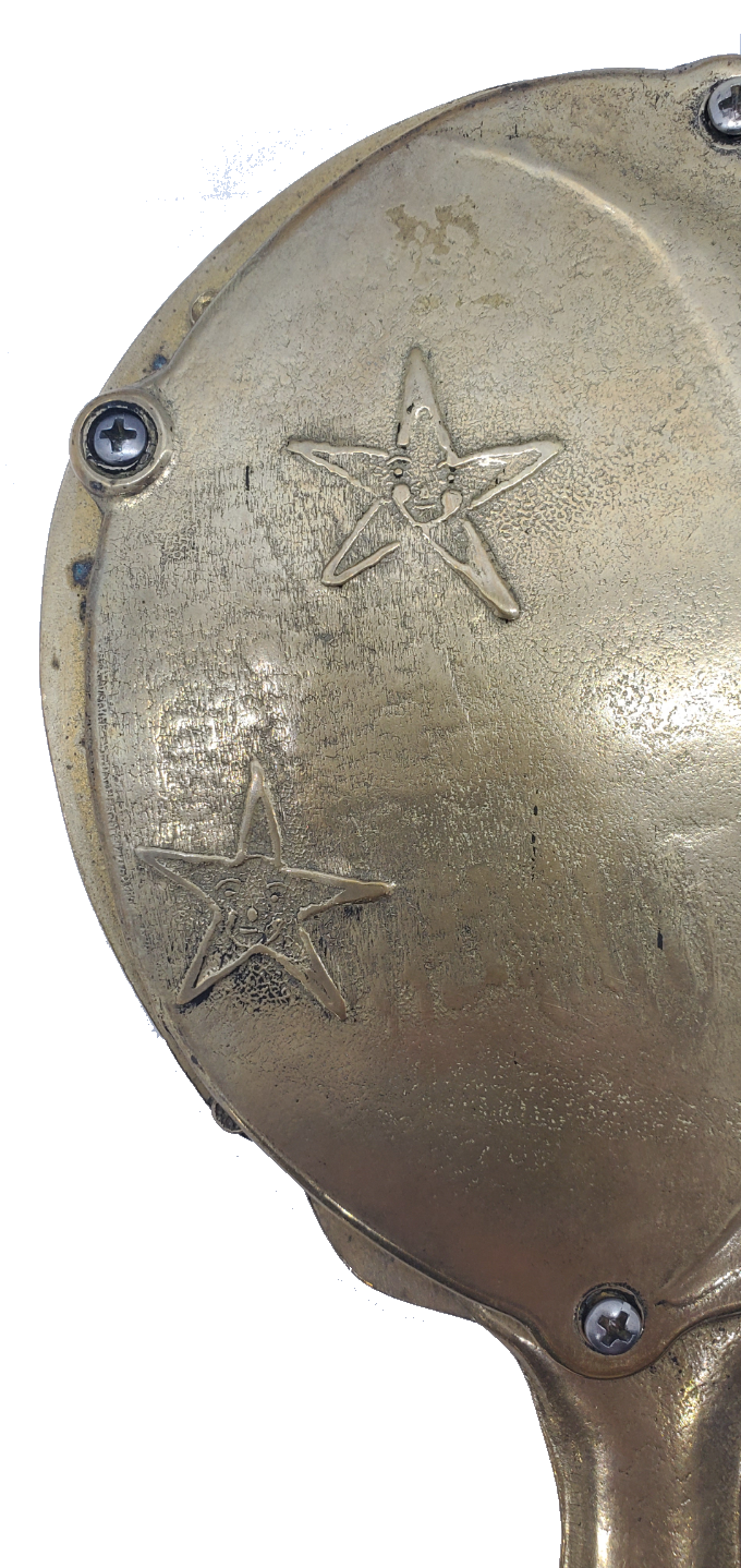 Bronze Pierrot Moon Handheld Mirror|Vintage