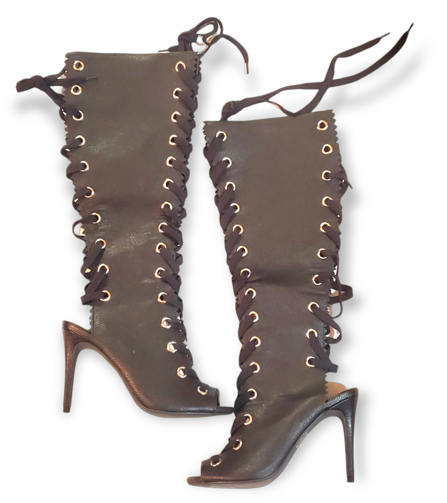 New Wild Diva Tall Lace up Cutout Boots
