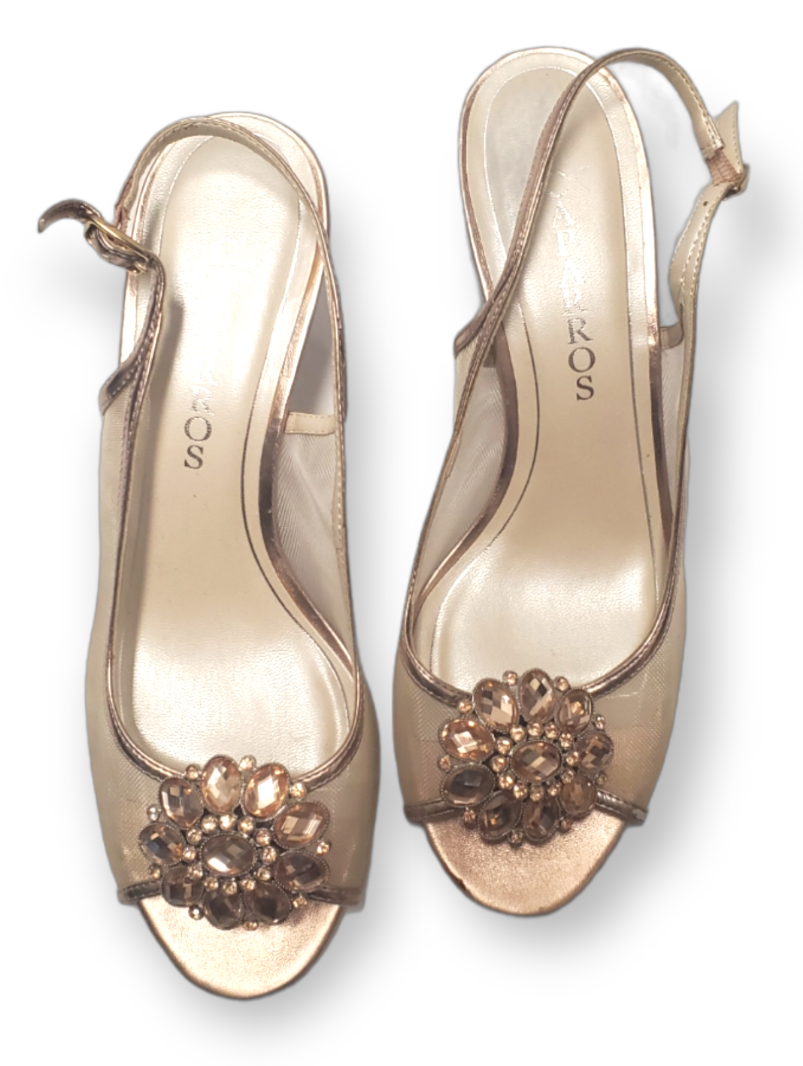 CAPARROS Light Pink Kitten Heels Embellished|Like New