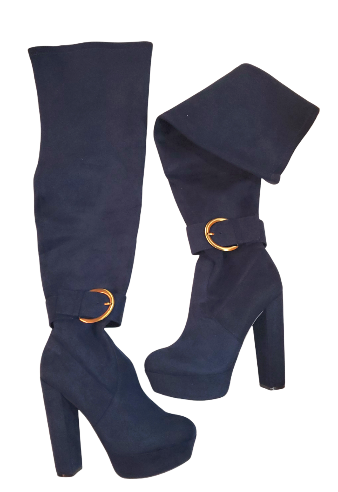 L4L Navy Suede Tall Boots|Used