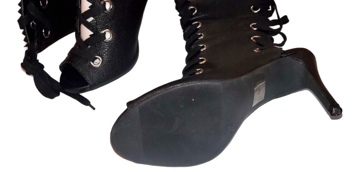 New Wild Diva Tall Lace up Cutout Boots