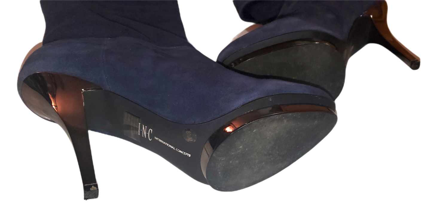 INC Blue Suede Boots