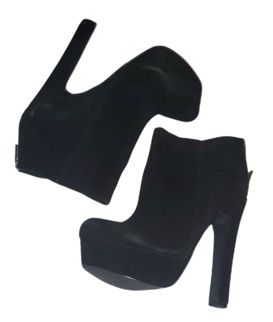 Colin Stewart Suede Black Ankle Boots|Used