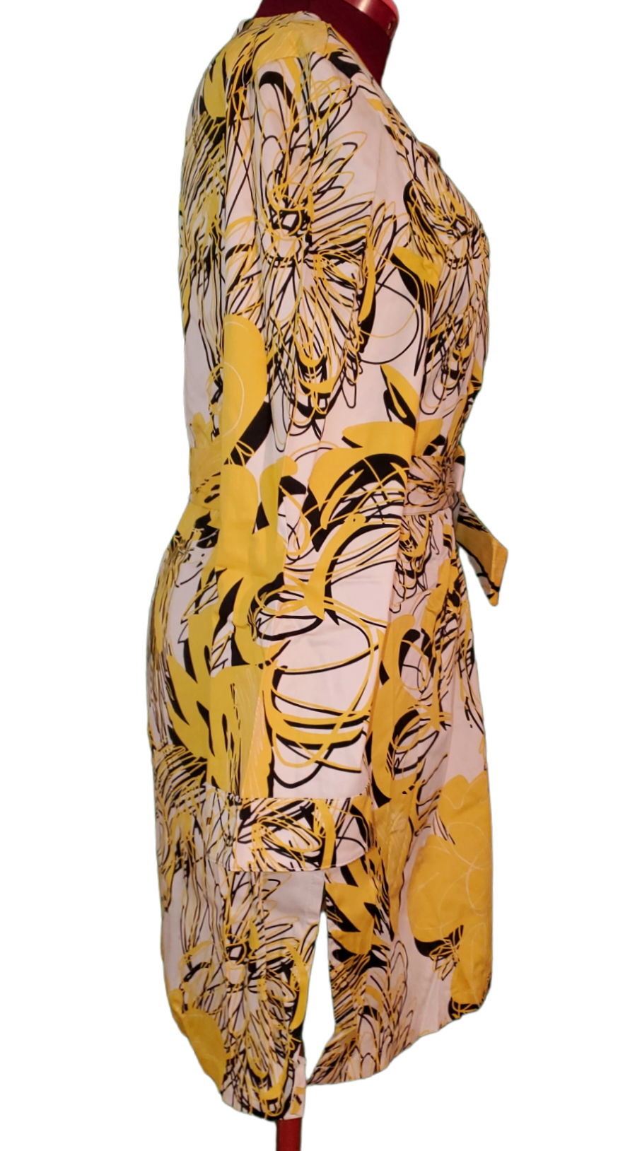 Black, Yellow Flower Design Dress or Shirt|New
