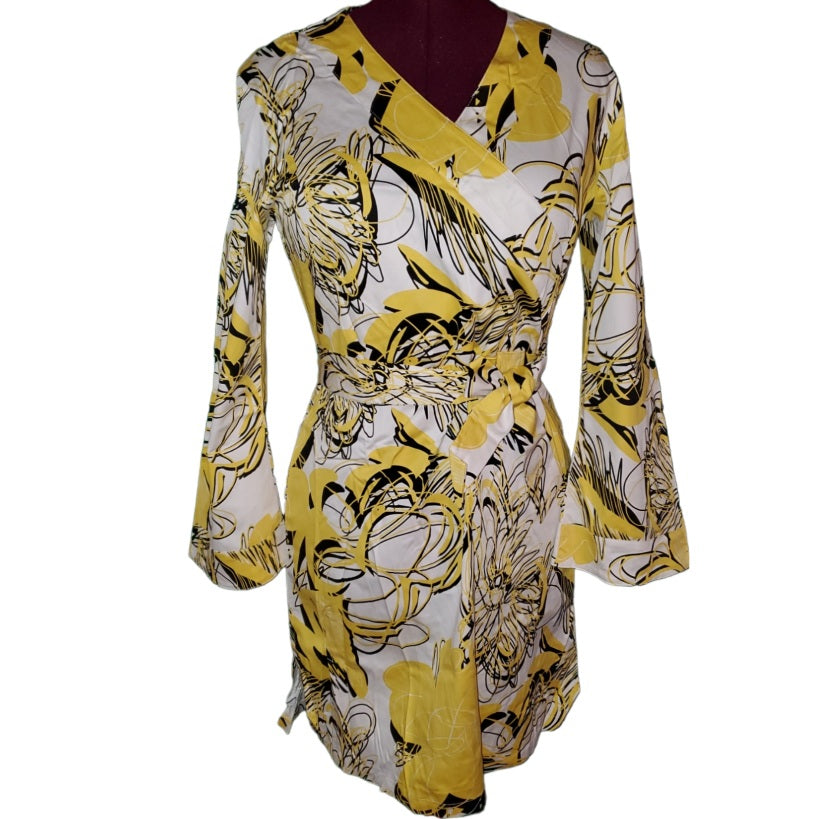 Black, Yellow Flower Design Dress or Shirt|New