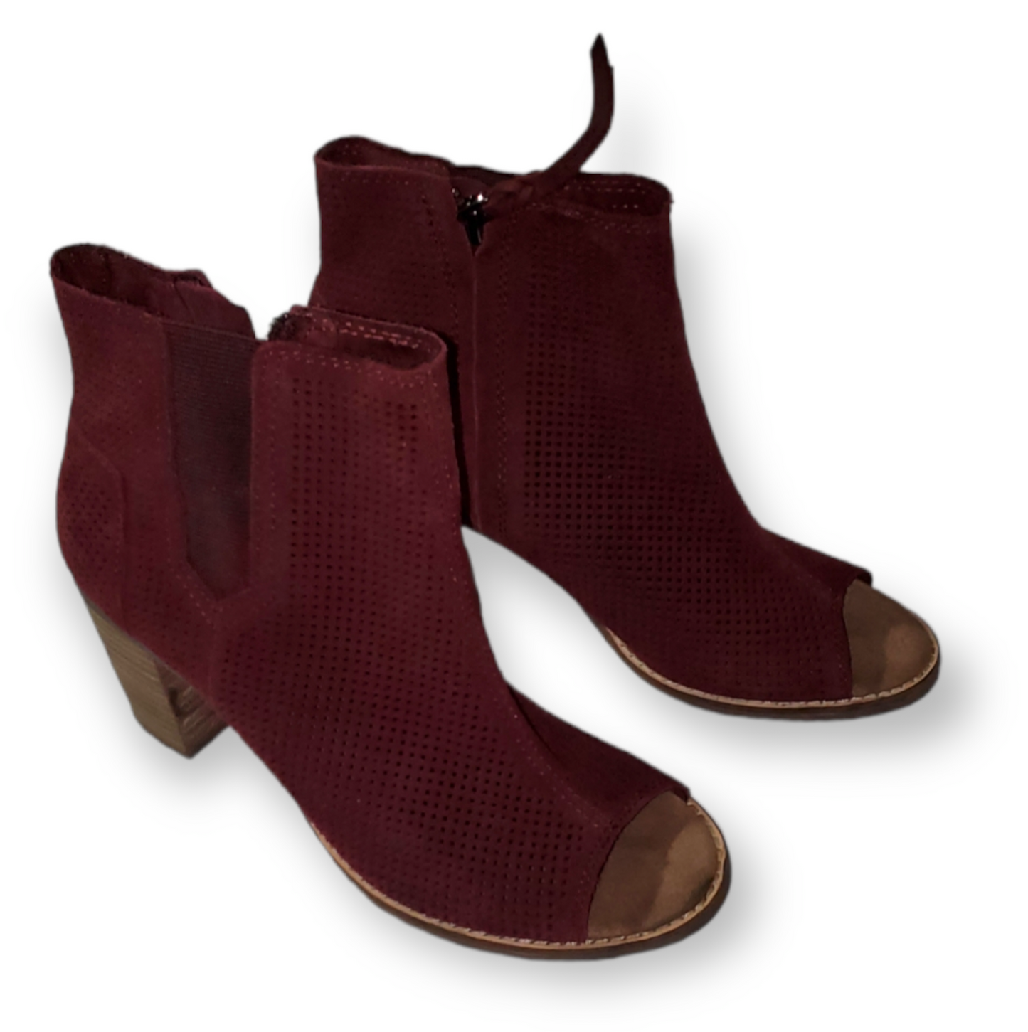 Toms Open Toe Booties|Used