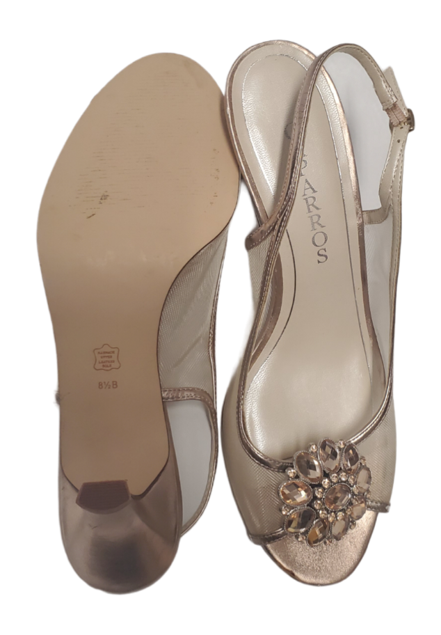 CAPARROS Light Pink Kitten Heels Embellished|Like New