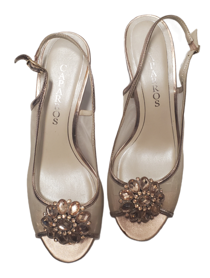 CAPARROS Light Pink Kitten Heels Embellished|Like New