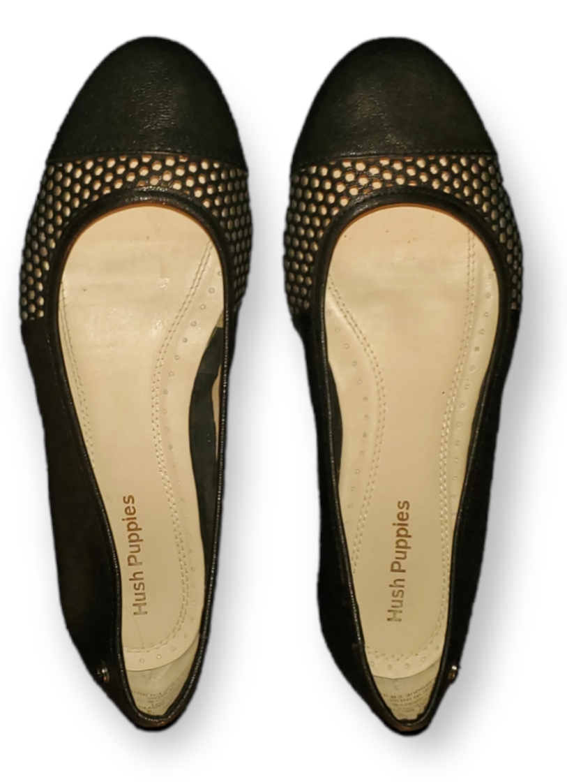 Hush Puppies Black Flats|Used
