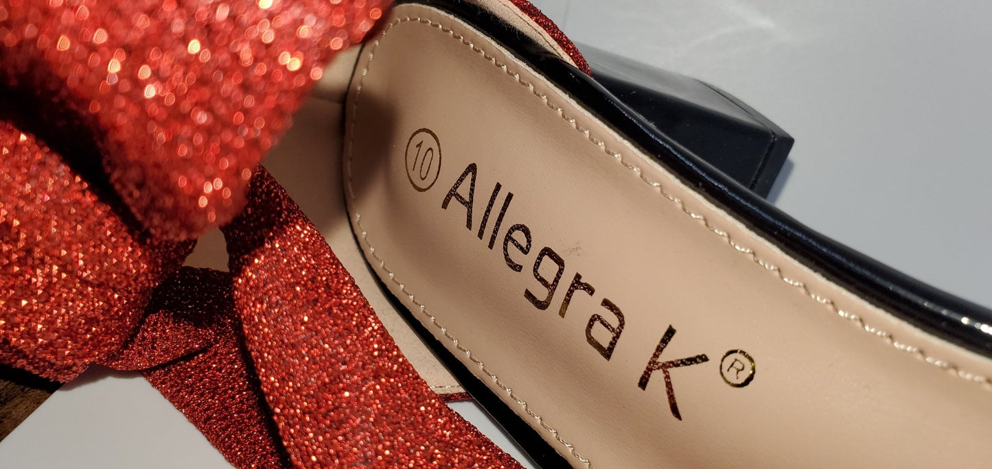 Allegra Red Glitter Heels Size 10|New - My Lil' Secret Boutique