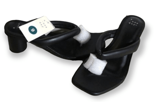 A New Day-Black Block Heel Sandals|New - My Lil' Secret Boutique