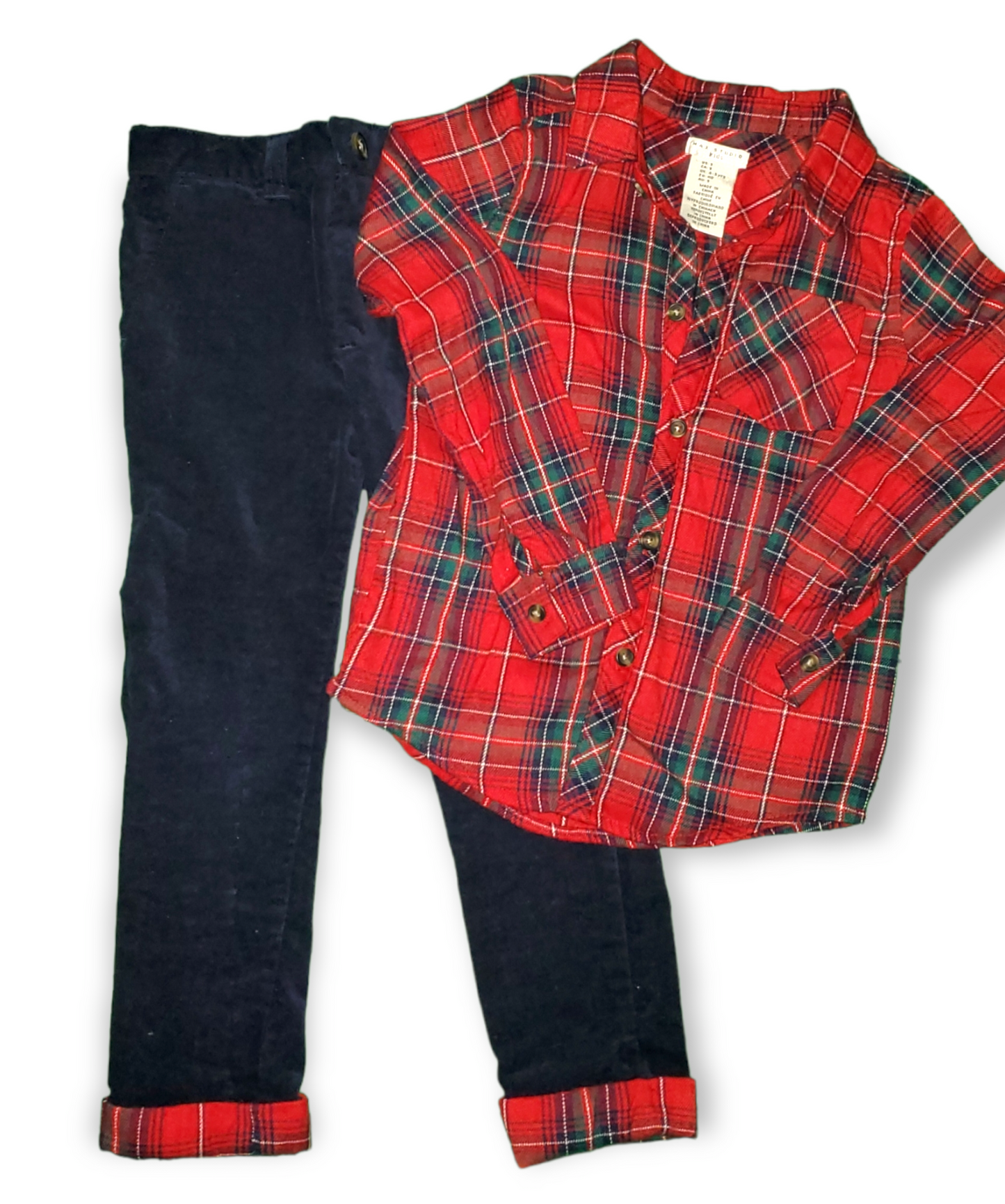 4T Toddler Red Checkered Set