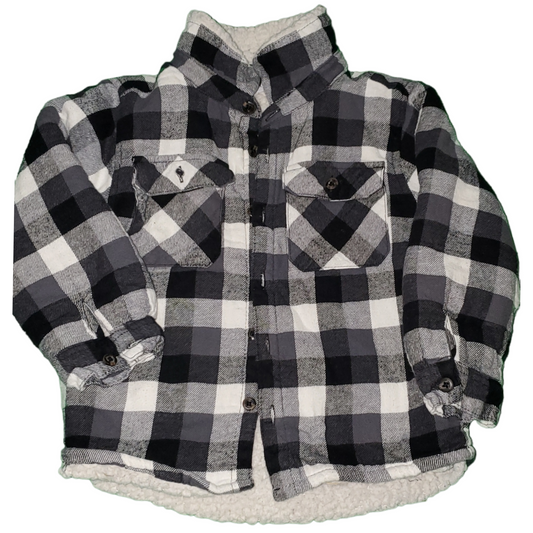 Black White Checkered Sweater Jacket|Used
