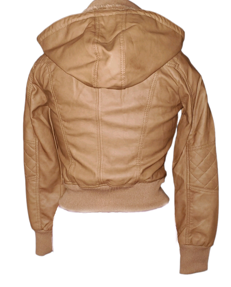 Fashion Nova Faux Brown Leather Jacket|New