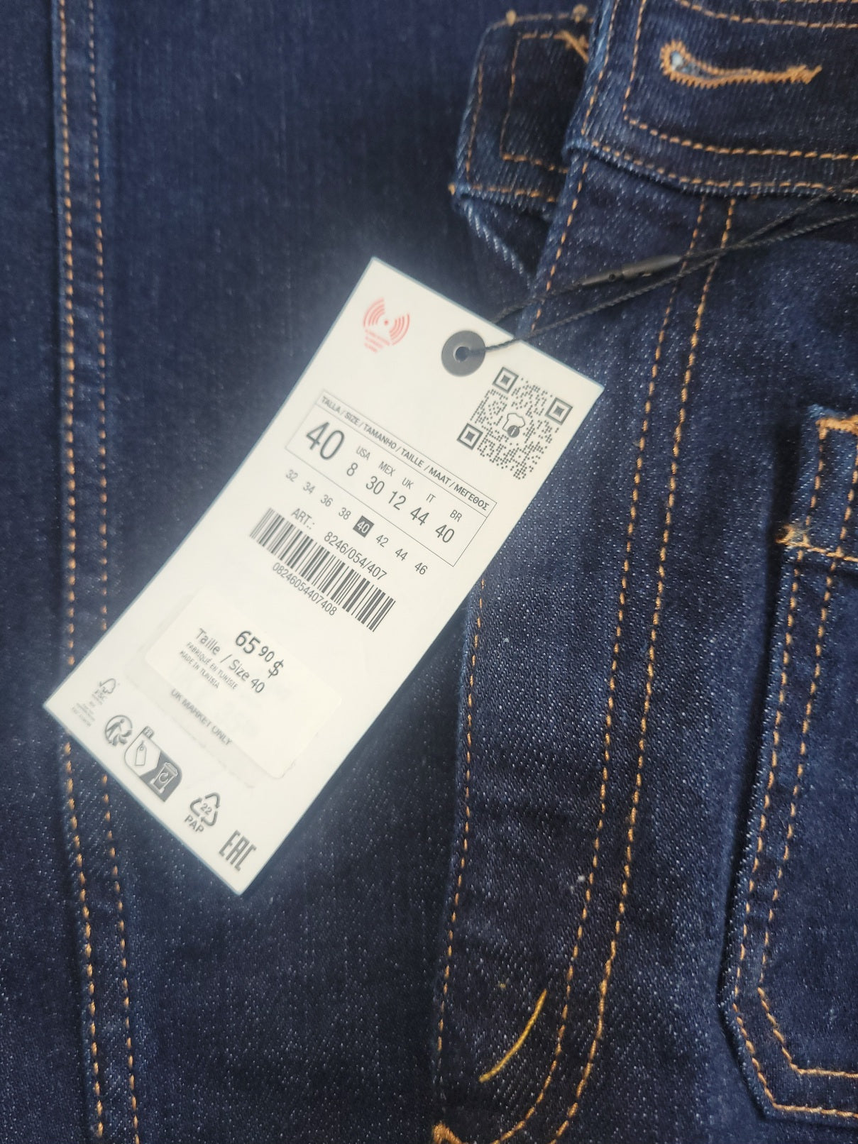 Zara Cropped Dark Denim Jeans|Size 40|New