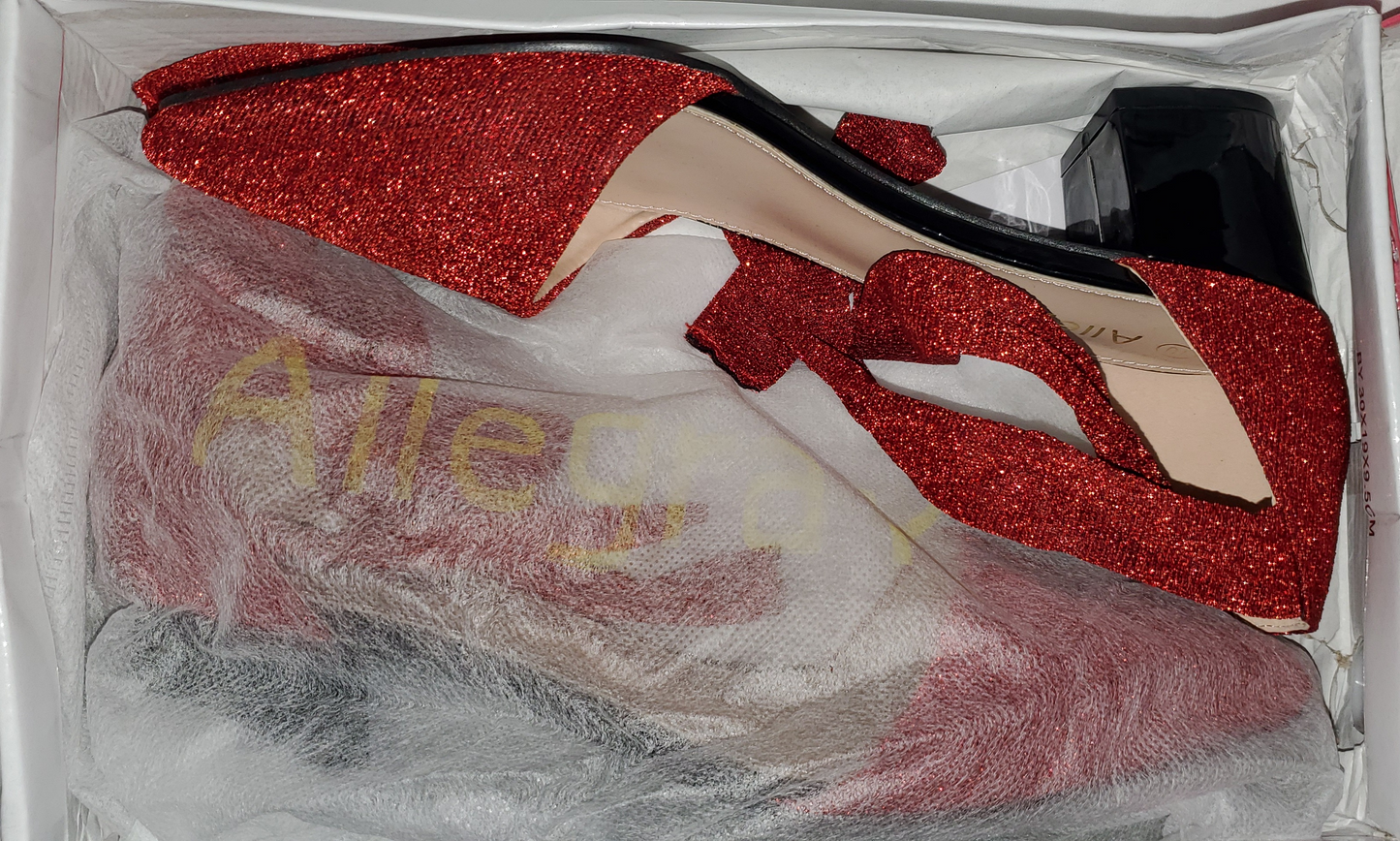 Allegra Red Glitter Heels Size 10|New