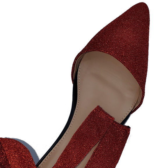 Allegra Red Glitter Heels Size 10|New