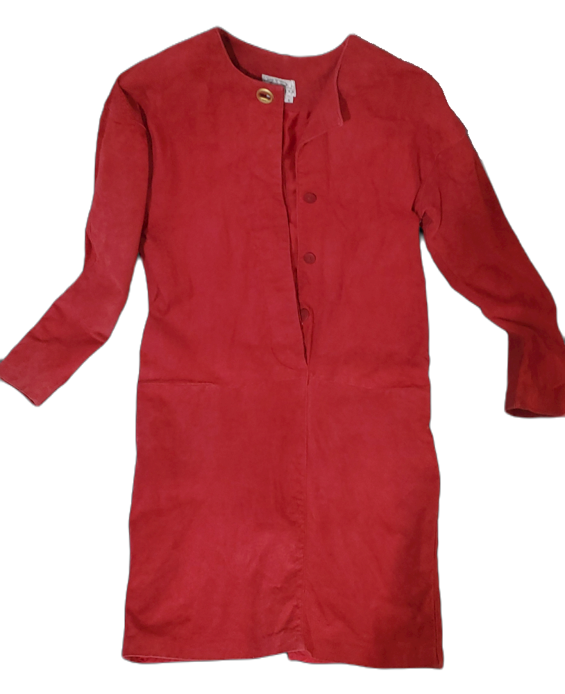 PURSUITS Red 100% Leather Dress|Like New!