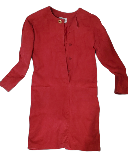 PURSUITS Red 100% Leather Dress|Like New!