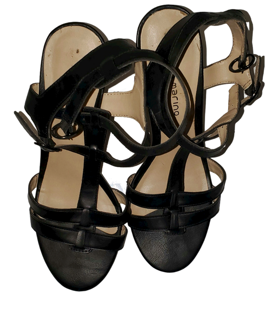 Black Wedge Sandals|Used