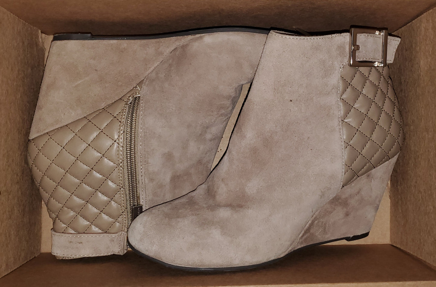 BCBG Taupe Wedge Boots|Used