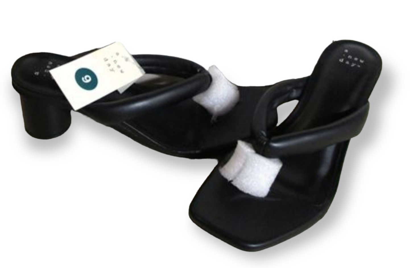 A New Day-Black Block Heel Sandals|New