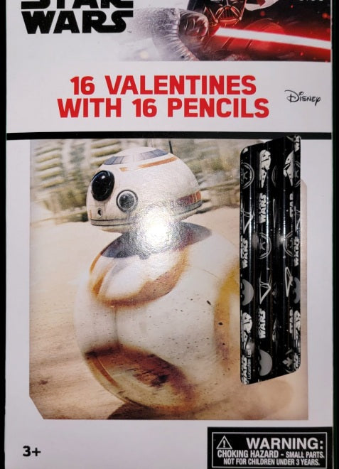 Star Wars Valentine Cards 16pack