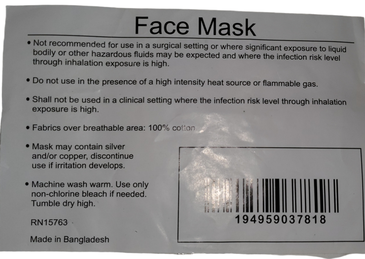 50 pc White Cotton Face Masks|New