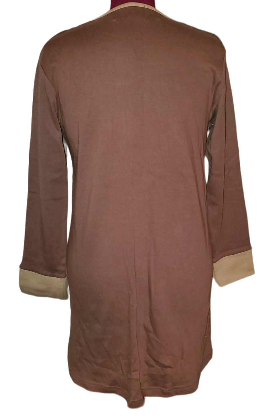 Brown Colour Block Long Shirt