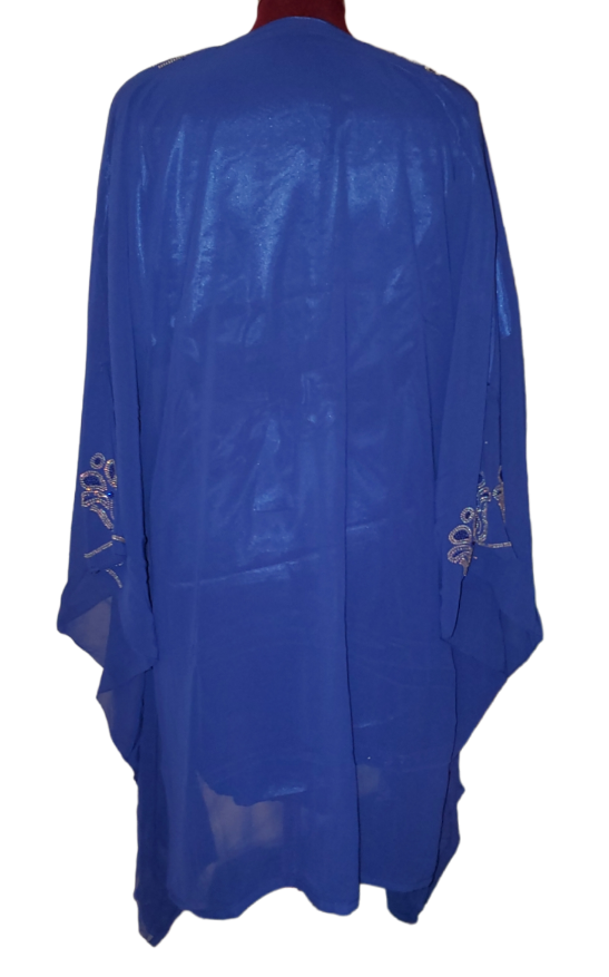 Blue Detailed Kimono Dress or Long Shirt|New